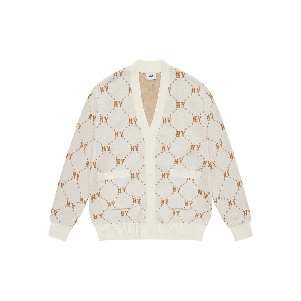 New MLB MONOGRAM Collection New York Yankees 24FW Knitwear Unisex White 3AKCM0144-50CRS
