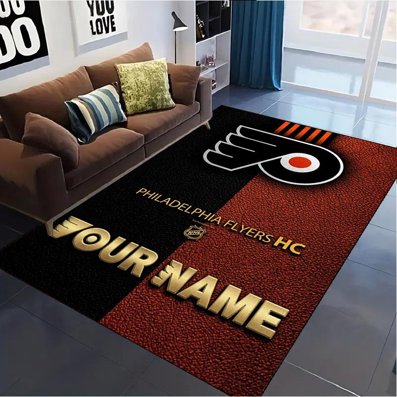 Name Custom Philadelphia Flyers Art Carpet Rug for Living Room Bedroom Home Sofa Decoration,Kids Play Non-slip Floor Mat