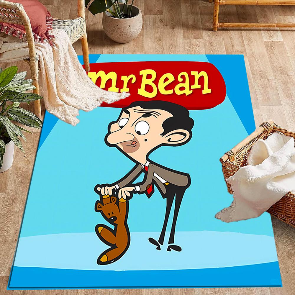 Mr Bean's Silly Adventure Themed Anti-Slip Rugs - Polyester Home Decor, Suitable for Bedrooms, Living Rooms, Doorways, Studios, and Decorations