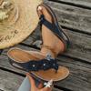 Large-Size Wedge Floral Thong Slippers – Summer New Fashionable Toe-Post Slide Casual Sandals for Women