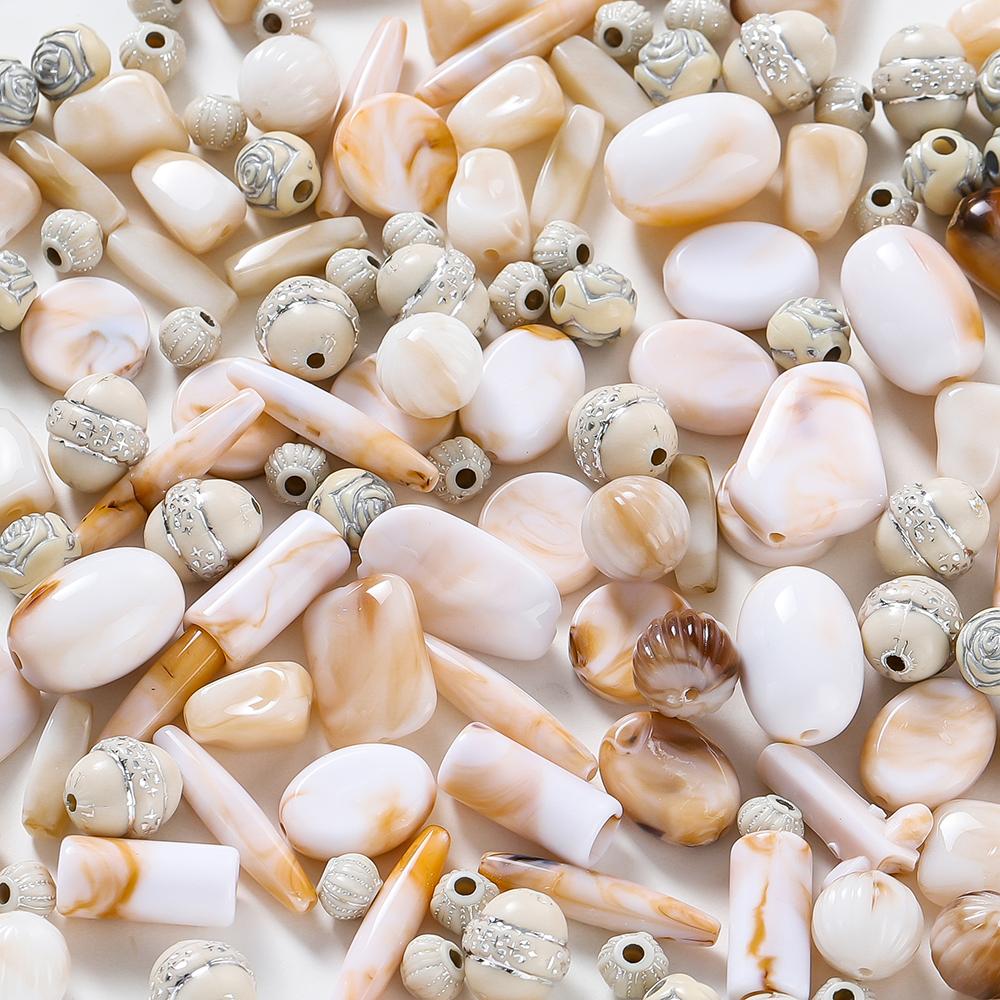 20g/Lot Mixed Shape Beads Acrylic Loose Spacer Bead for DIY Handmade Bracelet Necklace Jewelry Making Accessories Supplies