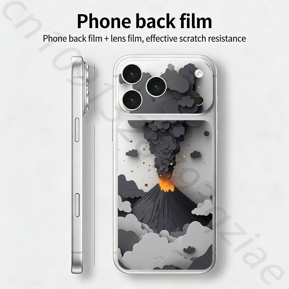 

Creative Volcanic Eruption TICKET Decal Skin Wrap for iPhone 17 Pro/Pro max Protective Film for Back, Frame, Camera iPhone17promax