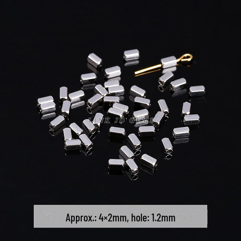 Jingde Stainless Steel Hammer Bamboo Tube Spacer Beads & O Buckle DIY Jewelry Accessories.
