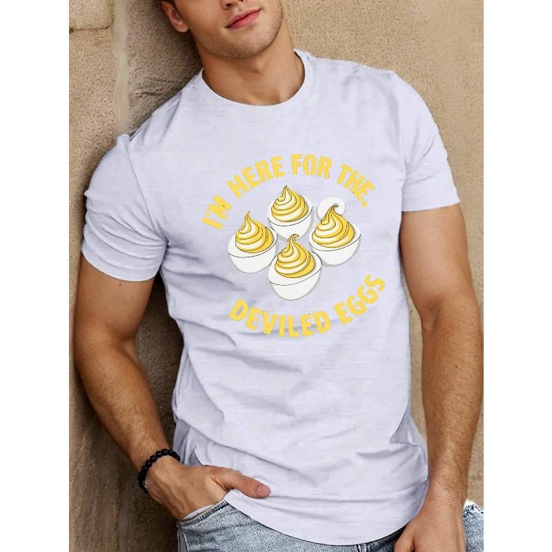 

Мужская смешная футболка европейского размера, Я здесь ради фаршированных яиц, Повседневная летняя футболка с коротким рукавом и круглым вырезом для вечеринок S белый