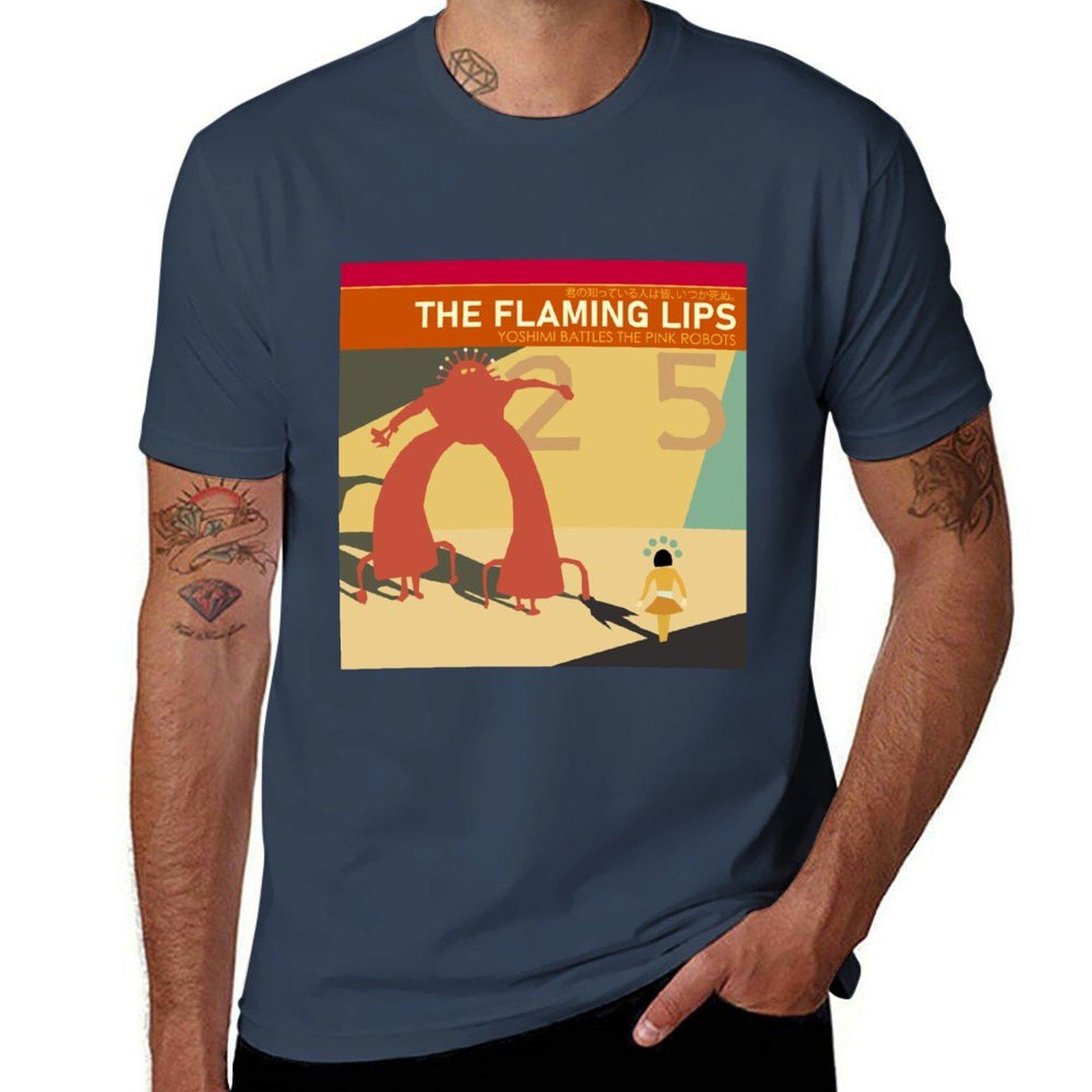 The Flaming Lips Yoshimi Battles The Pink Robots Simplified Album Cover TShirt NonShrink Basic Cotton TShirt S