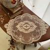 Vintage Lace Table Cloth Rose Embroidered Table Mat Pastoral European Style Wedding Party Dinner Table Decoration Rose Placemat