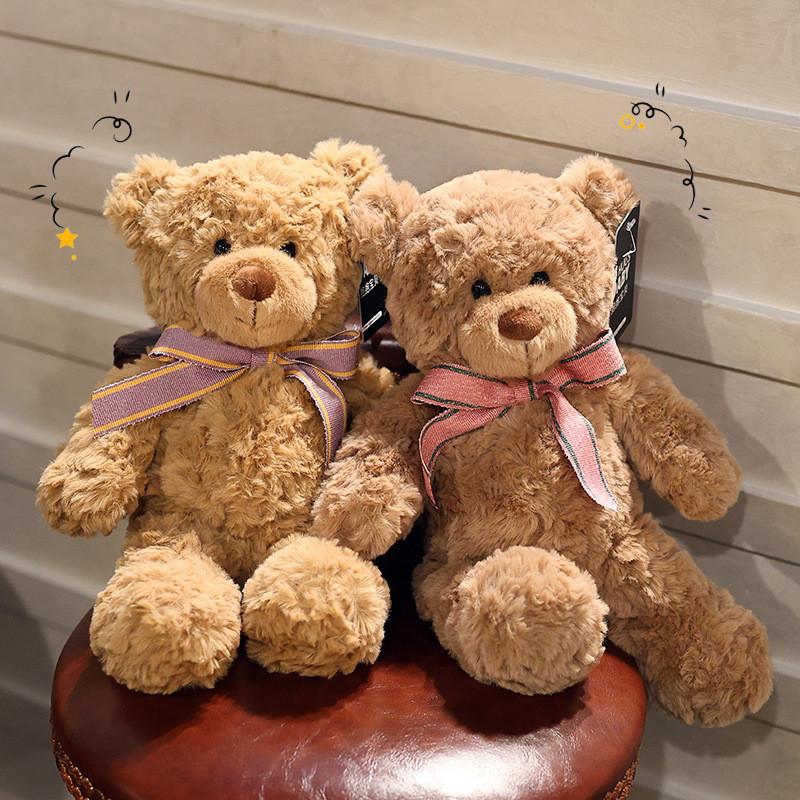 Tie Bow Teddy Bear Plush Toy Cartoon Stuffed Animal Doll Kids Companion Gift