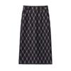 Women's Plaid Wool Hip-Hugging Half Skirt with Elastic Waist and Back Slit, 2025 Winter Collection