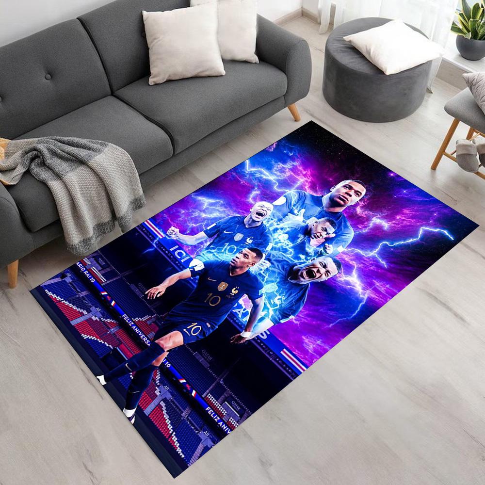 Star Player Kylian Mbappé Floor Mat Suitable for Playrooms Foyer Kitchen Living Rooms Antislip Carpet Anime Office Decor Wedding Party Gift