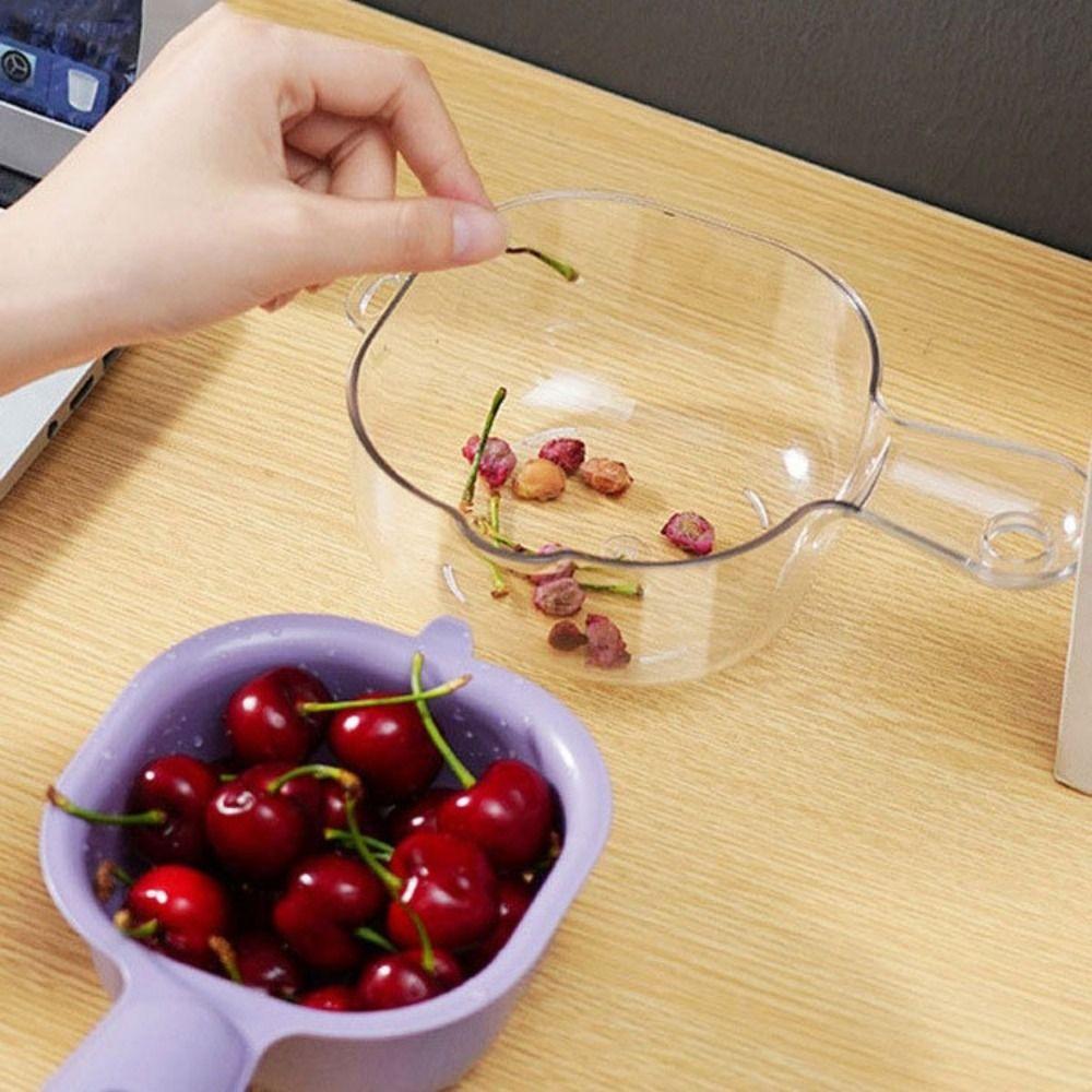 Cute Drain Basket 2 in 1 Vegetable Storage Basket Multipurpose Drainage Bowl Wash Fruit