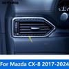 For Mazda CX-8 CX8 2017-   2024 Carbon Fiber Front Air Condition Vent Outlet Cover Trim Interior Car Accessories