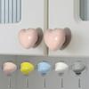 Playful Heart Shaped Ceramic Knobs Charming Ceramic Heart Cupboard Pull Simple Installation for Children Smooth Surfaces