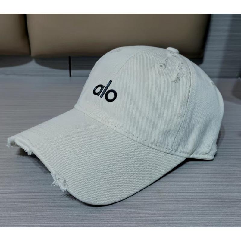 WEN-july Alo Letter Baseballpet Geborduurde Baseballpet Mannen En Vrouwen Lente En Zomer Pet Met Brede Rand Die Klein Gezicht Laat Zien Adjustable wit