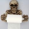 Skull Toilet Paper Holder Wall Mount Toilet Tissue Paper Roll Storage Holder Resin Skeleton Figurine Gothic Bathroom Accessory