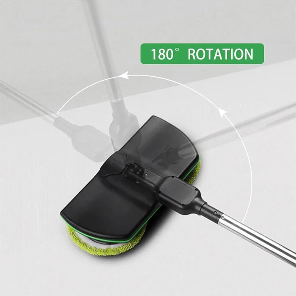 Wireless Electric Floor Cleaning Machine Rotary Floor Polishing All In One Machine Black Electric Rotary Mop + Cleaning Cloth Pair + Waxing Cloth