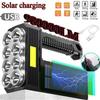 Outdoor Solar Strong Light LED Flashlight Portable Searchlight USB Rechargeable Waterproof Drop Resistant LED Camping Emergency