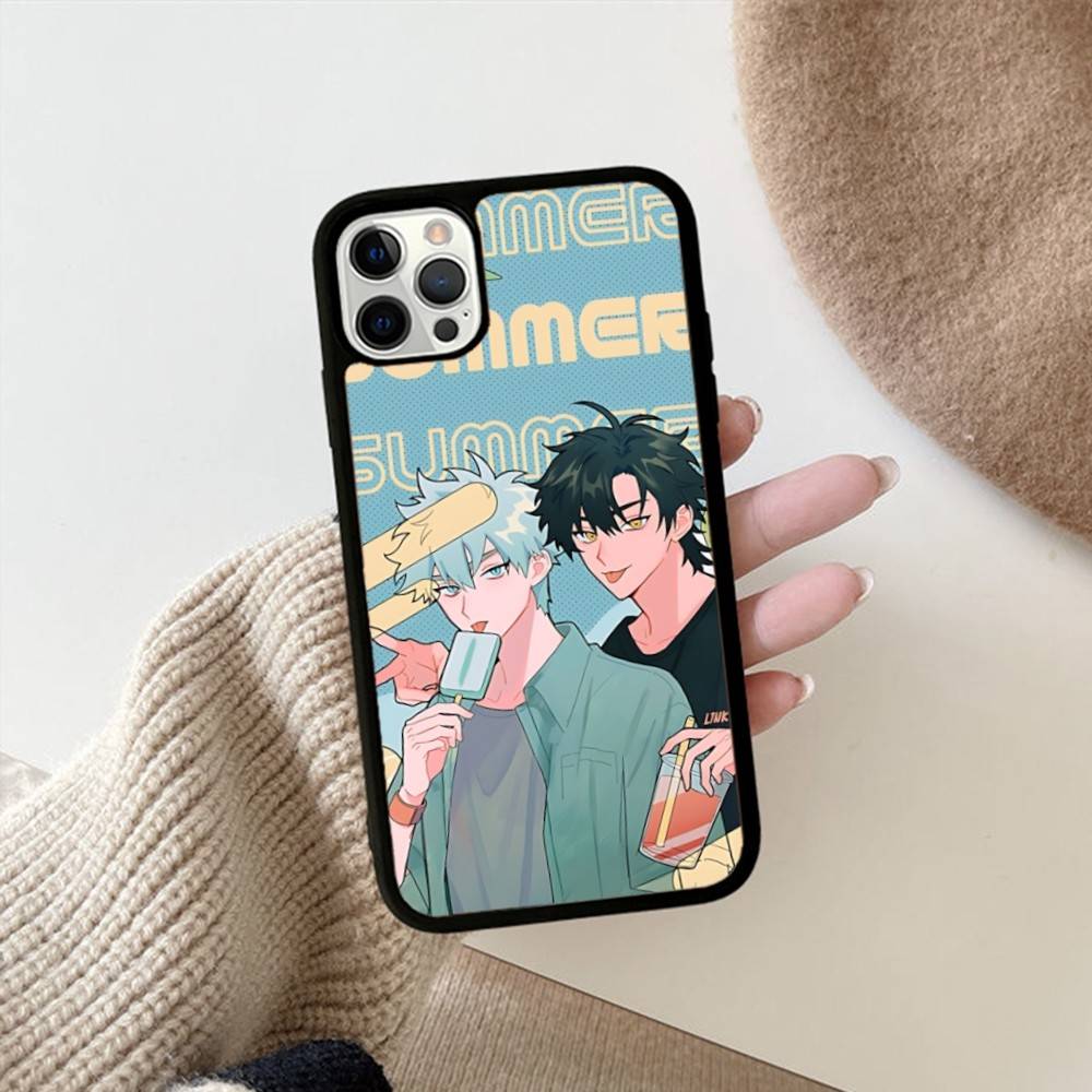 Healing Anime L-Link C-Click PC+TPU Phone Case For IPhone 17 16 15 14 13 12 11 Pro Max Plus Kawaii Cartoon Cover