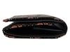Indenya Inden Bifold Wallet with H-shaped Bill Compartment and Box-Shaped Coin Purse, Deerskin Leather, Black with Pink Lacquer, Cosmos Pattern,