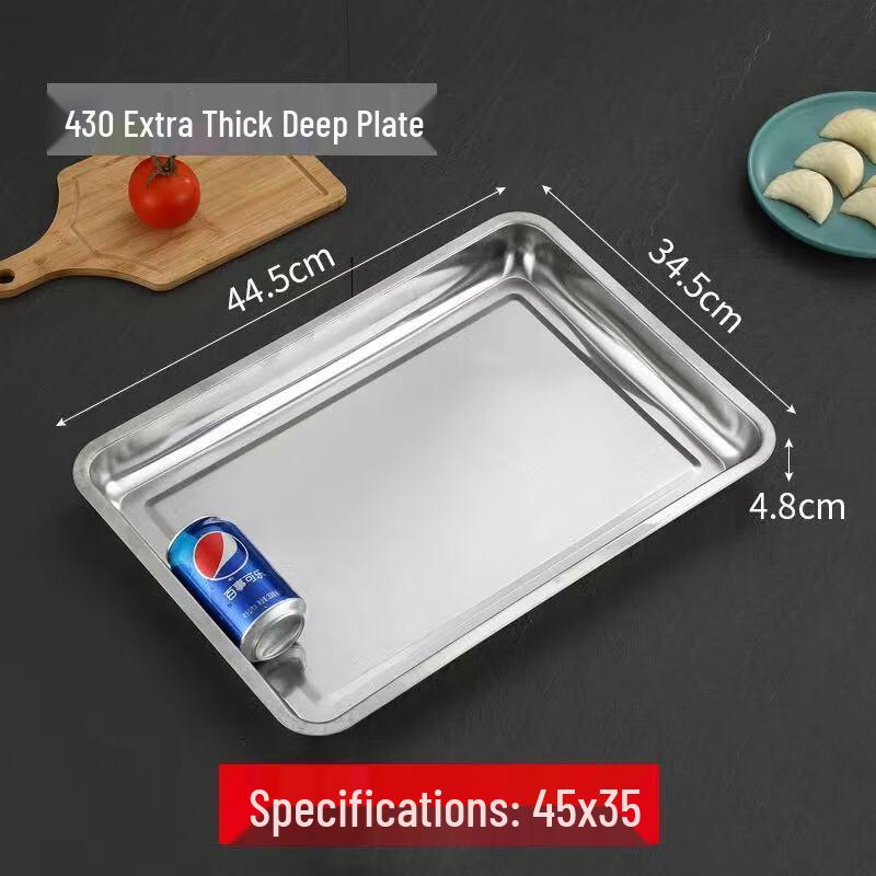 Lantuan Deep Stainless Steel BBQ Tray with Draining Rack