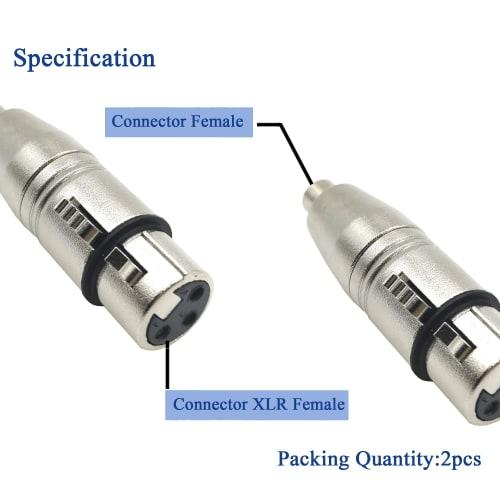 VolutyTek RCA To XLR Female Headphone Adapter, 2-Piece Set