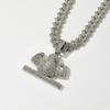 Diamond Muscle Money Bag Hip Hop Pendant: High-End Alloy Rhinestone Men's Cuban Chain Necklace