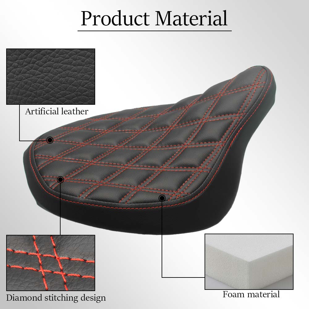 Motorcycle Accessories Black Red Front Driver Solo Seat Vintage Thicken Seat Cover Cushion For Triumph Bonneville Bobber 2017-up