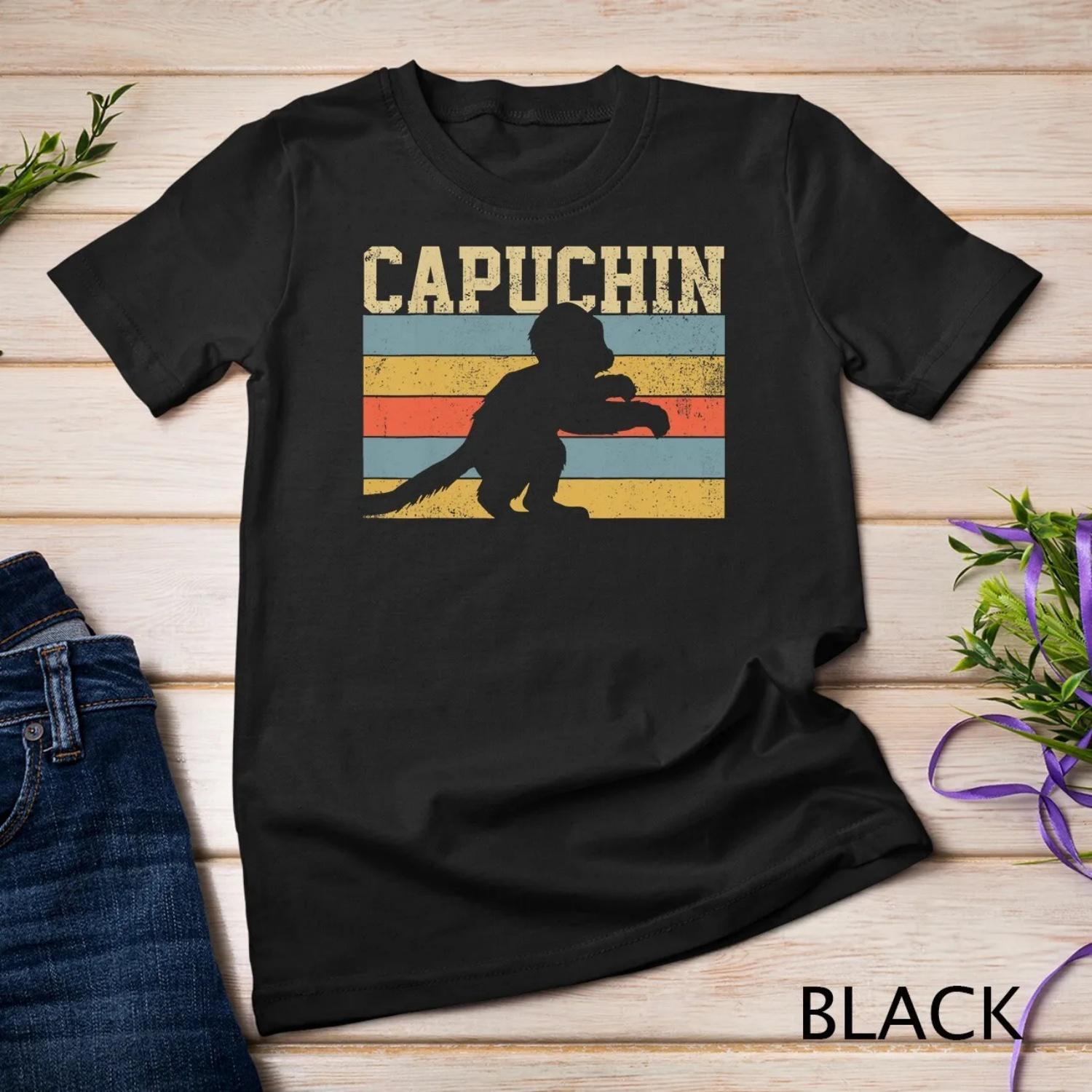 Capuchin Monkey Vintage Retro T Shirt S чёрный