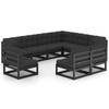 Day and Night - Day and Night 9-piece Garden Furniture Set with Black Pine Wood Cushions