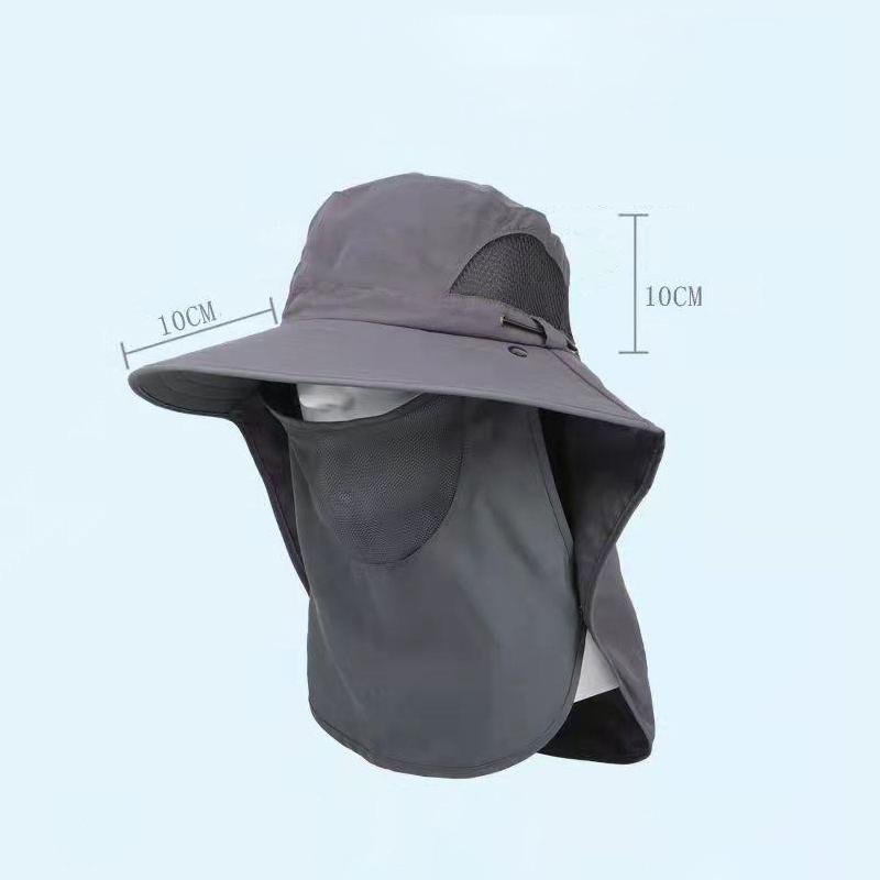 Sun Hat Men'S Fishing Hat Anti-Uv Sun Hat Anti-Sun Waterproof Hat Summer Travel Face Covering Neck Hat