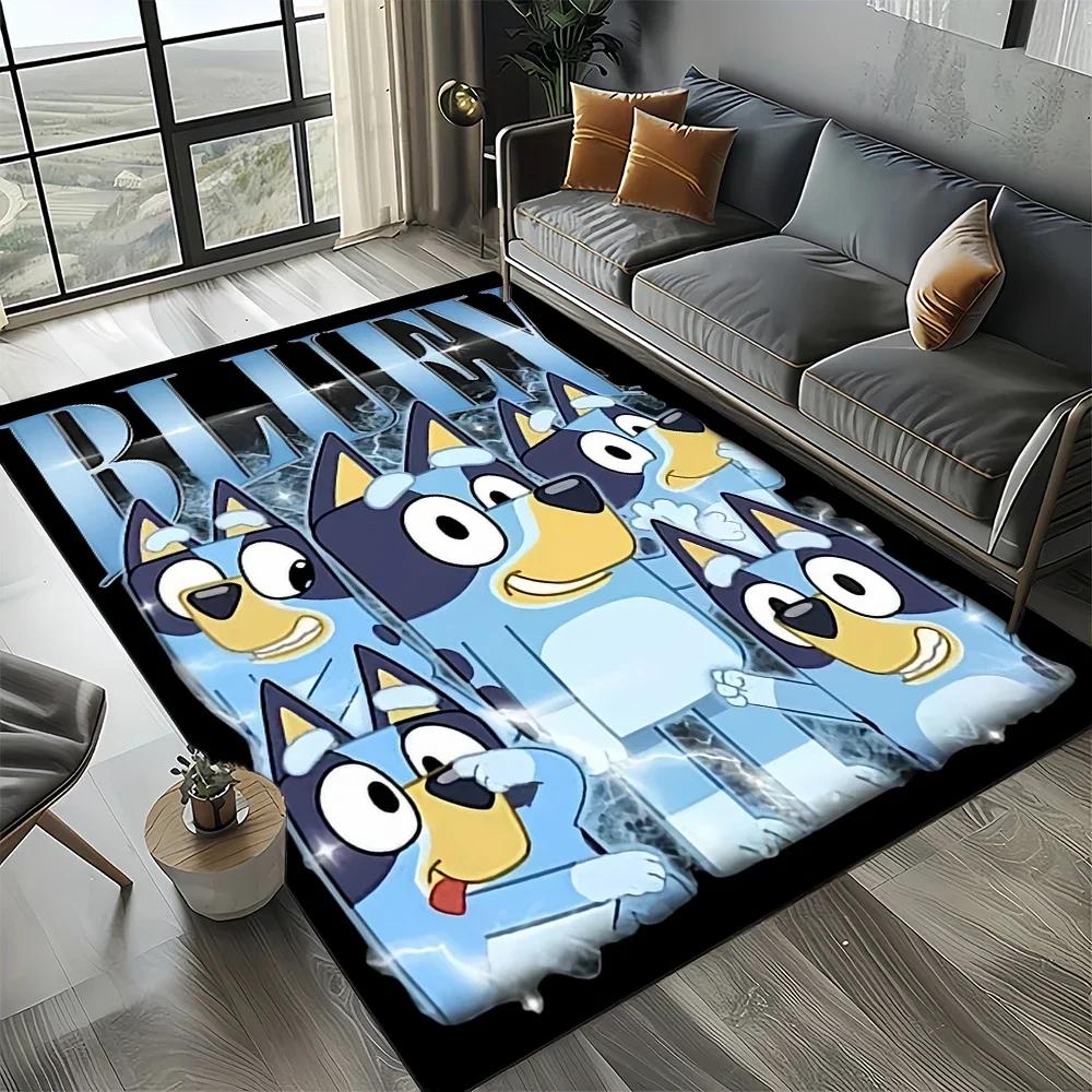 3D Print B-Blueys Family Cartoon Dog Carpet Rug for Living Room Bedroom Home Sofa Decoration,Kid Play Non-slip Floor Mat