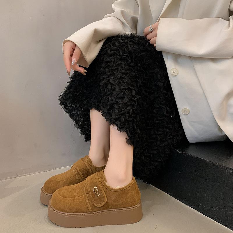 Fashion Velcro Thick-soled Velvet Women's New Winter Warm Cotton Shoes Outer Wear Design Cotton Boots