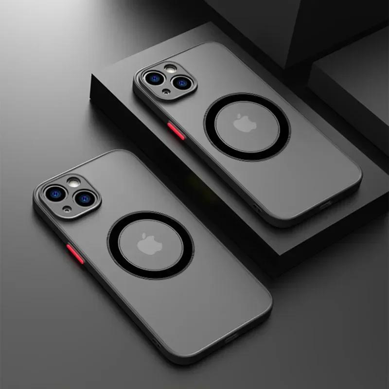 Luxury Magnetic Wireless Charge For Magsafe Case For iPhone 15 14 13 12 11 Pro Max X XR XS 7 8 Plus TPU Soft Shockproof Cover