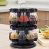 16Pcs 360 Rotating Condiment Set Spice Jar Rack Kitchen Cruet Condiment Bottle Coffee Sugar Seal Jar Container Castor