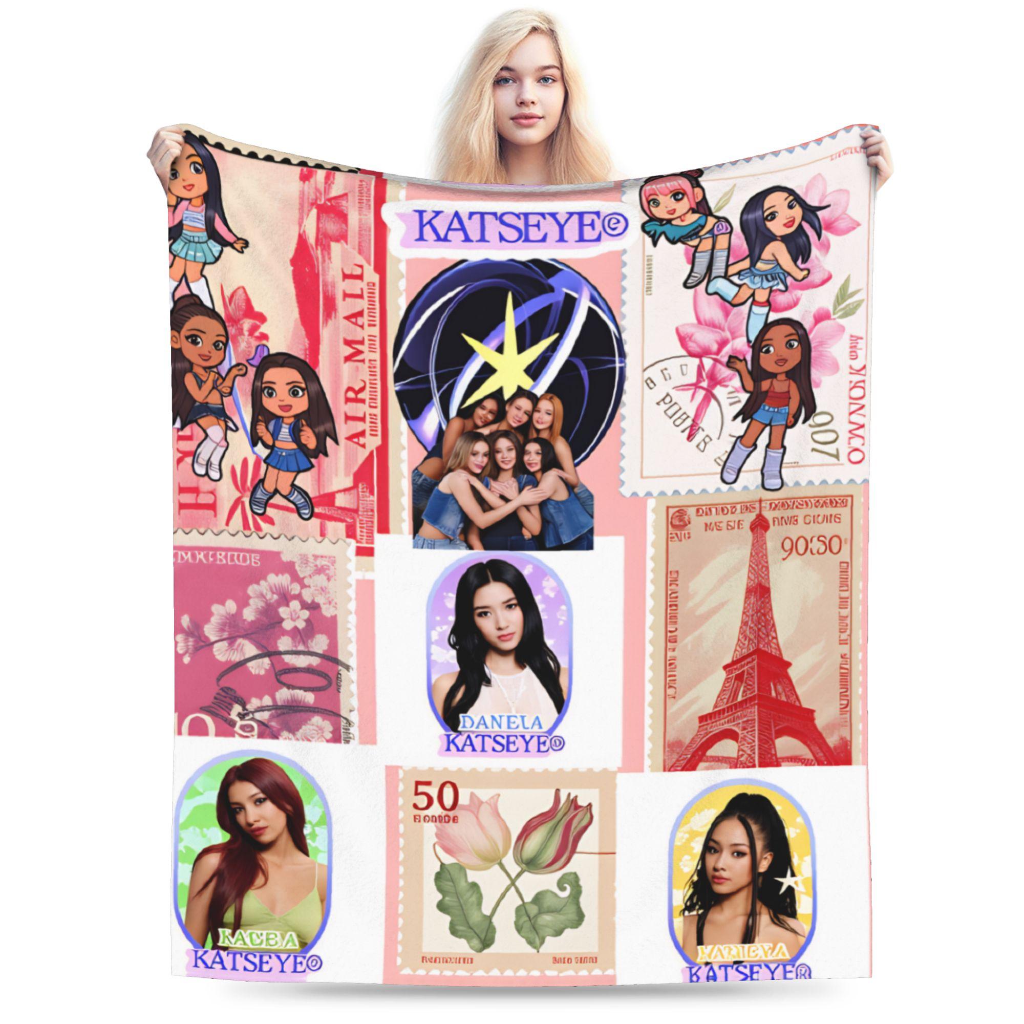 

Katseye Kpop Музична ковдра Якісна М яка Тепла Плед Зимовий Для Дівчат Хлопчиків Диван Крісло Софа Ліжко Новинка Покривало 80x60in