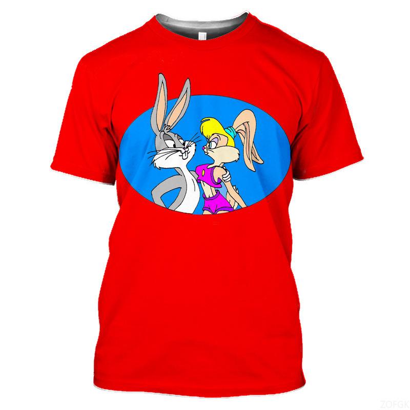 ETST36 Zomer Korte Mouwen Ronde Hals Casual Cartoon Anime T-shirt Top voor Herenkinderkleding 2XL