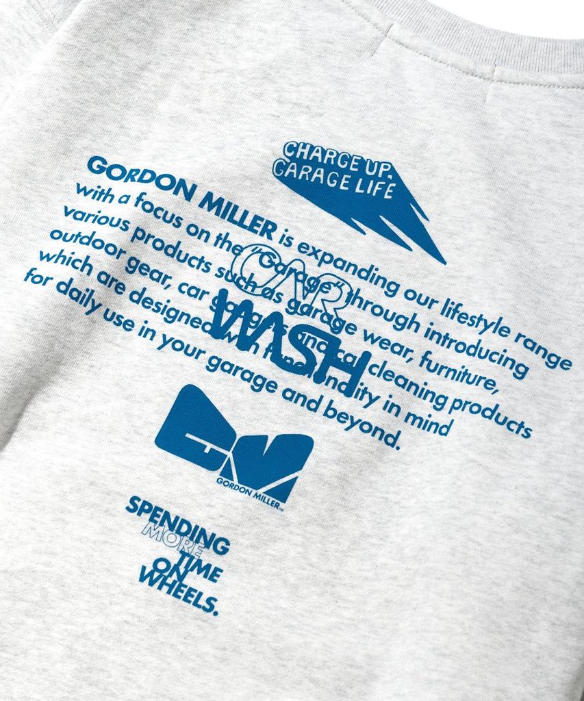 GORDON MILLER Men's Sponsor Print Sweatshirt, 12.7 Oz. Crew Neck, Size L, Light Gray/Blue, 1745169