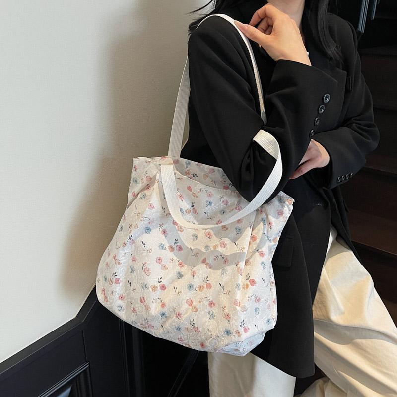 Women Tote Bag Floral Print Large Capacity Shoulder Bag