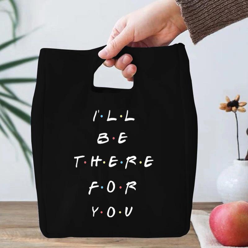 Bolsas de Almuerzo con Estampado de Friends Central Perk para Mujeres Hombres Bolsas Tote Portátiles Aisladas Serie de TV Friends Bolsas Térmicas para Alimentos Eco para Niños