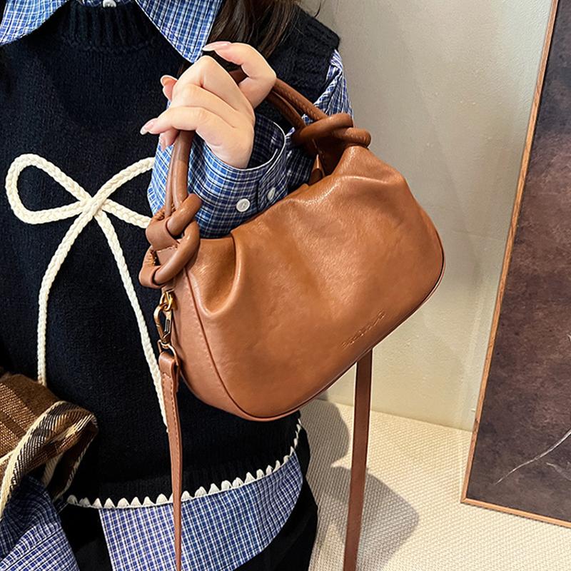 Handheld Fashionable Solid Color Women's Crossbody Bag New Simple Casual Shoulder Bag High-End Handbag AVE