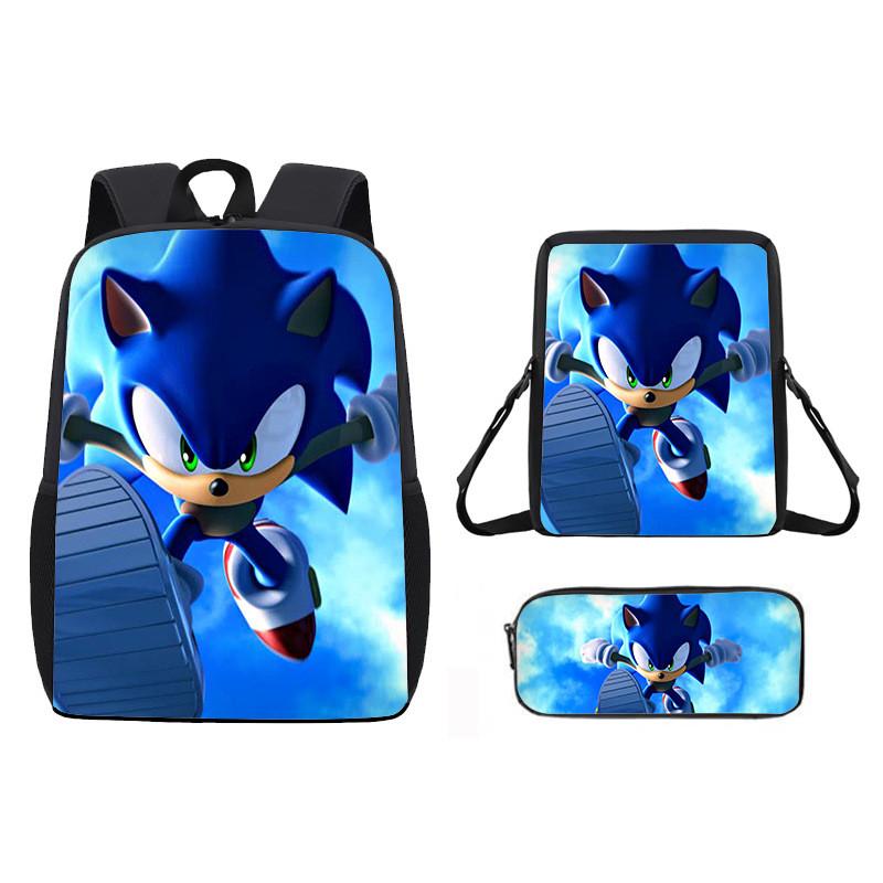 Children Cartoon Pattern Breathable Backpack Three Piece Set