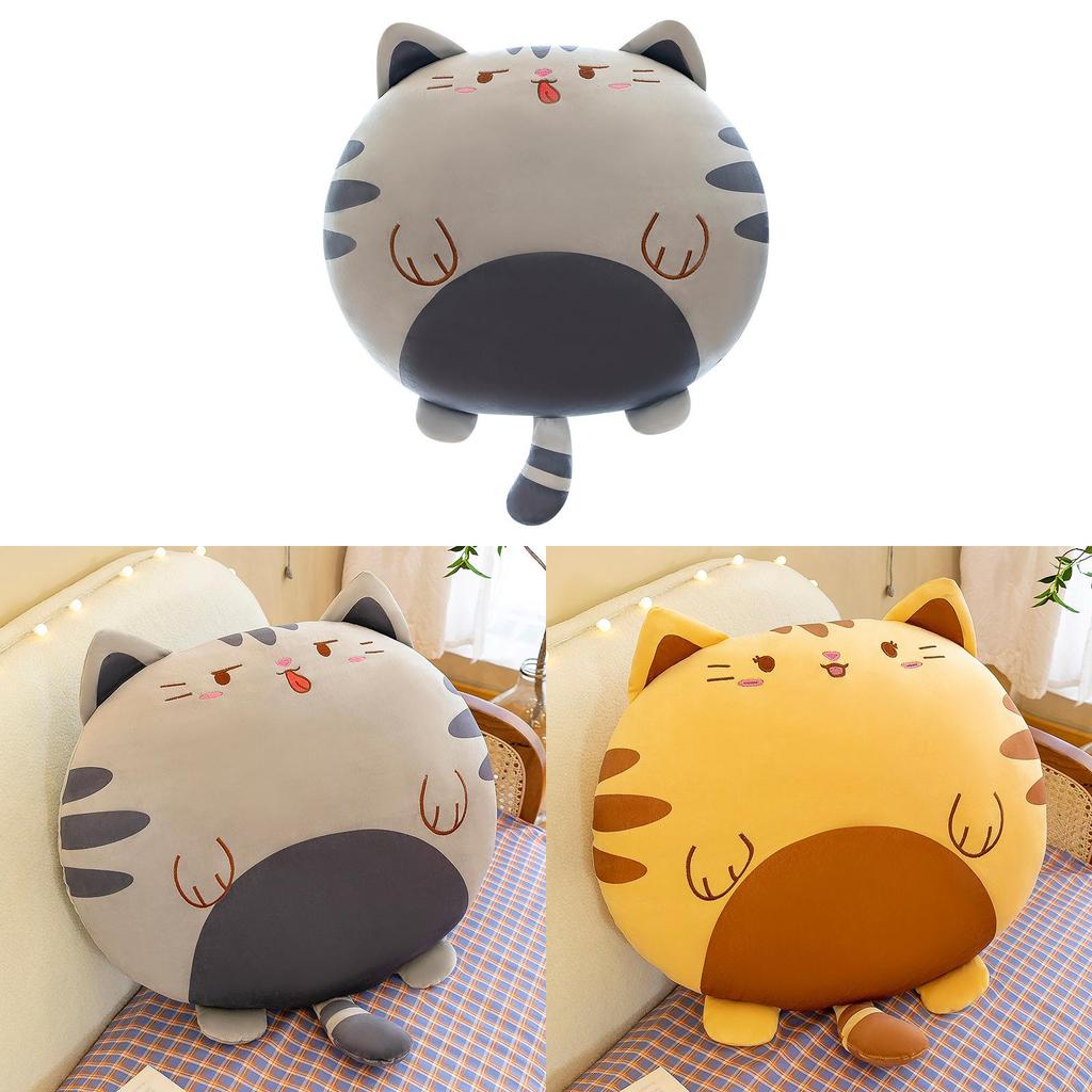 Oreiller Peluche Doux Chat Avec Remplissage Plumes Pour Confort Salon Et Lit