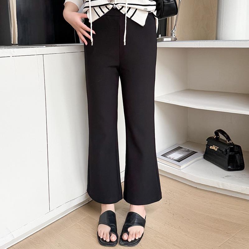 Plus Size Women's Summer Covered Belly Show Tall Waist Width Legs Straight Bootleg Pants
