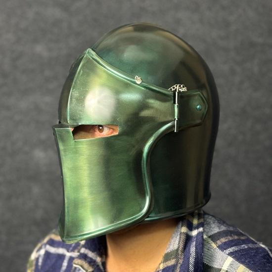 Medieval Barbuta Visored Warrior Helmet Knight Armory 18g Mild Steel Armour Helmet LARP Cosplay Halloween Costume