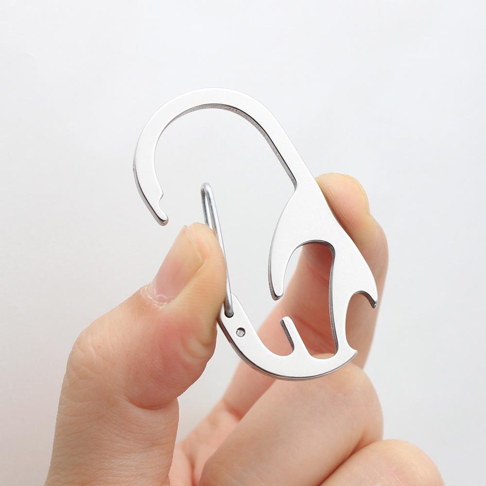 Stainless Steel Quick Release Snap Hook Keychain with Bottle Opener