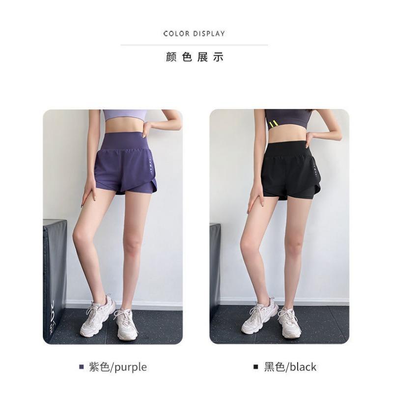 Women's Summer Lightweight Fitness Shorts - High-Waisted Anti-Slip 3/4 Length Yoga Shorts with Built-in Lining