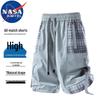 NASA MARVEL Men's Plaid Patchwork Cargo Shorts