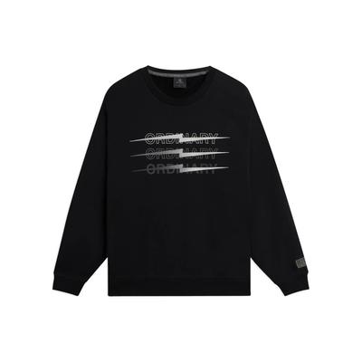 Li-Ning Wade Series Einfarbig Logo-Print Rundhals-Sweatshirt Unisex Oberteile Schwarz AWDSC57-1