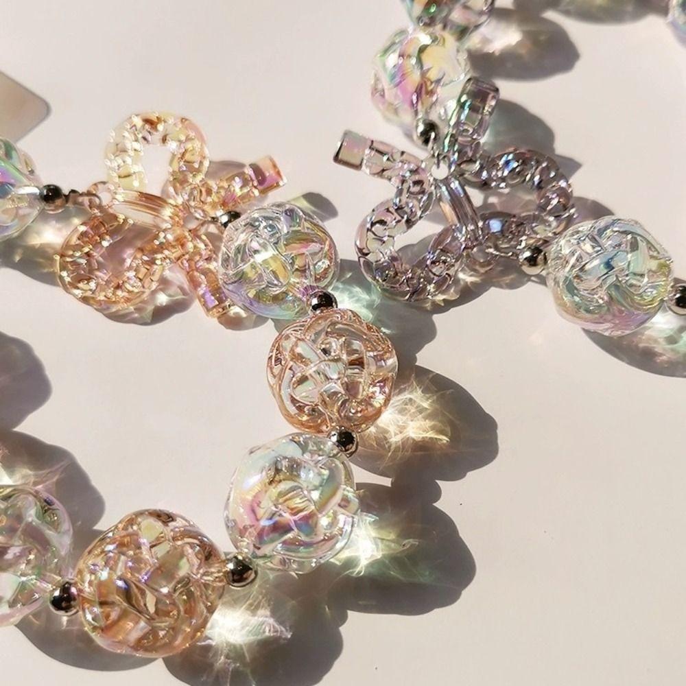 Bag Hanging Beaded Phone Chain Irregular Transparent Beads Pendant Sweet Candy Keychain Gifts