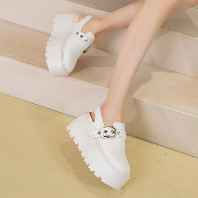 Thick-soled cool slippers women's new bag head sandals in the summer of 2025 have a thick sole height of 8 cm, and small people are trendy outside