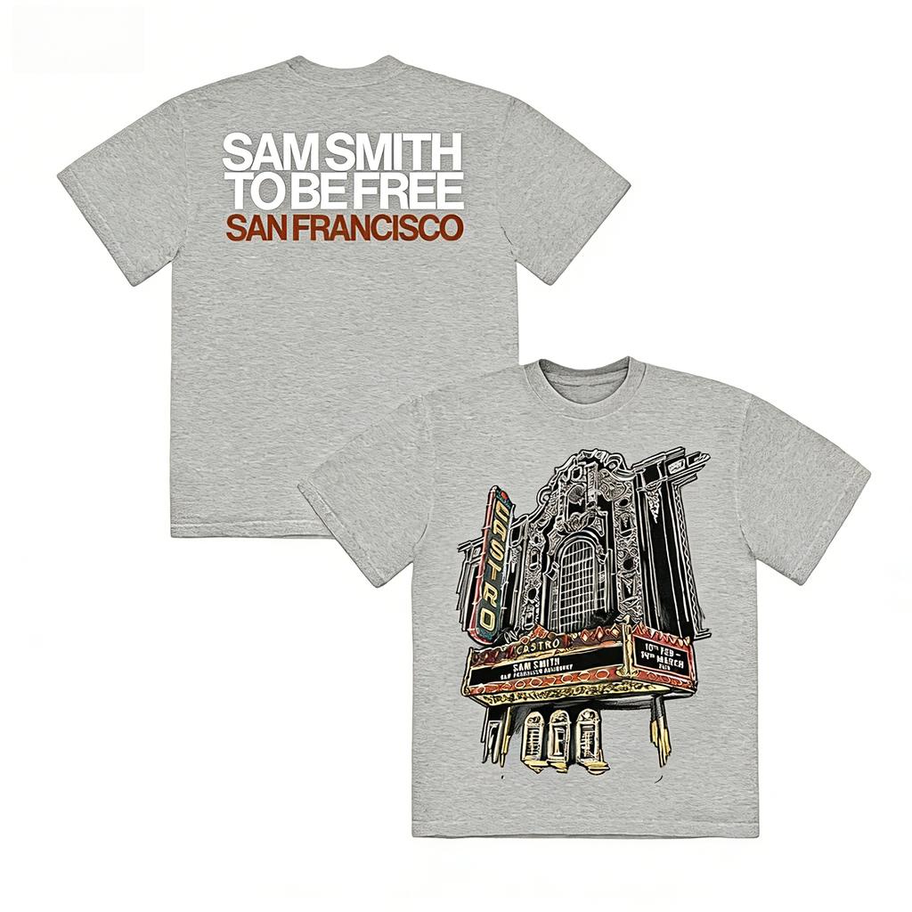 2026 Sam Smith To Be Free Tour At Castro Theatre San Francisco Memorable Tshirts with A Retro Style Y2k Ins